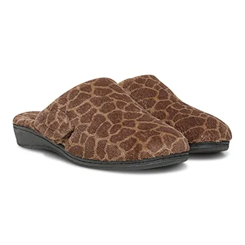 10011247102 VIONIC WOMEN'S GEMMA NATURAL LEOPARD HOUSE SLIPPER SIZE 8 - Like New