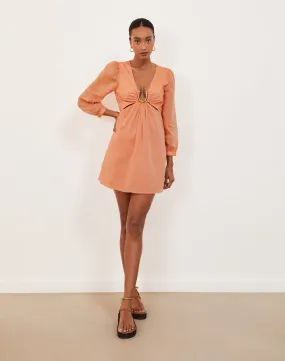 Amelia Detail Short Dress (exchange only) - Grapefruit