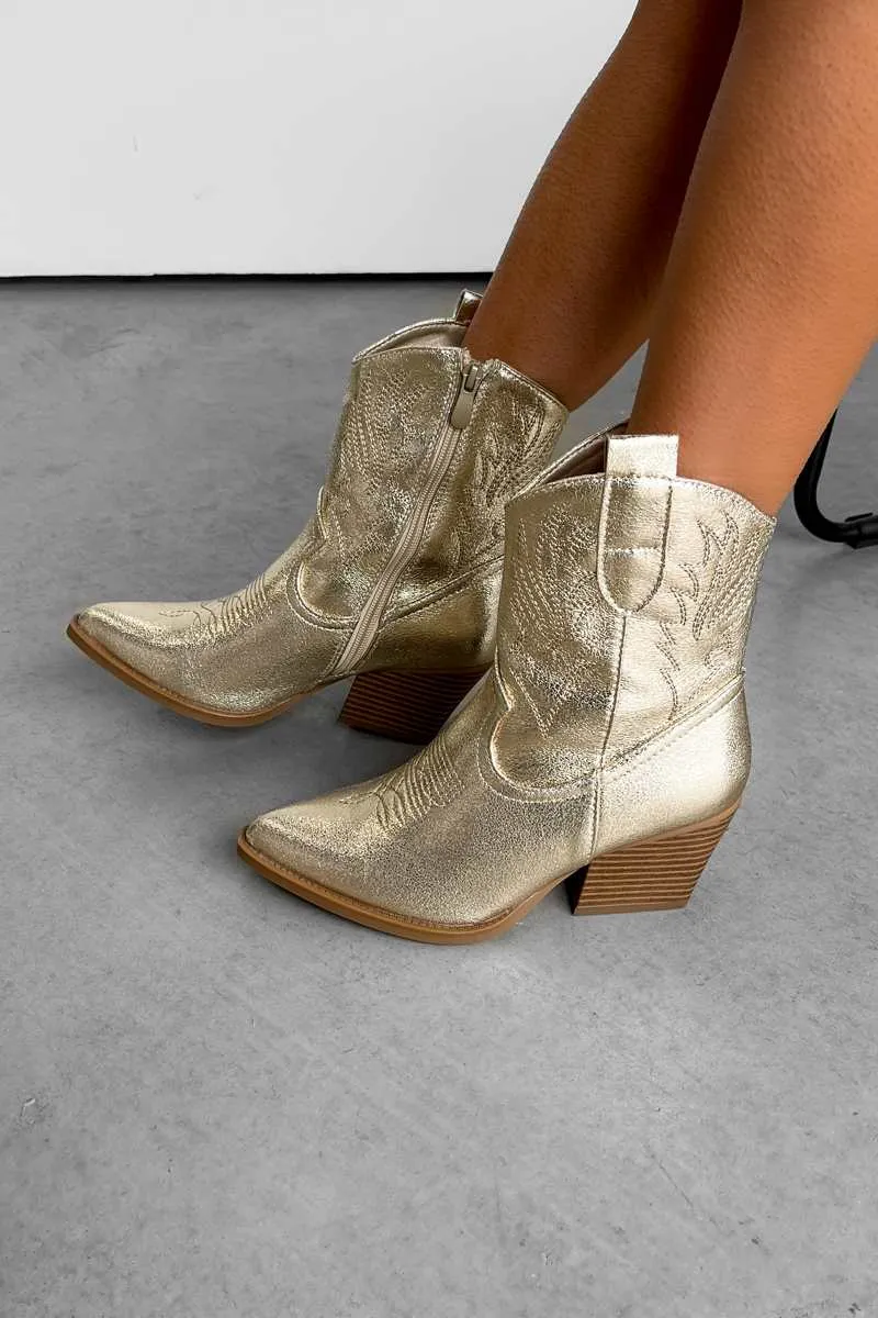 ARIZONA Western Cowboy Boots - Gold