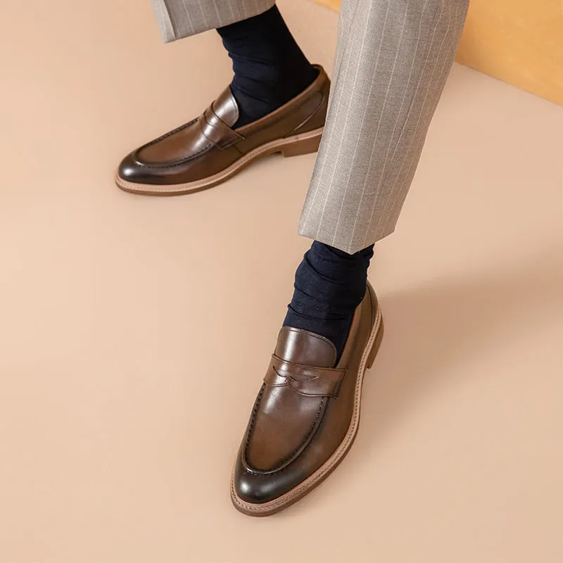 BeauToday Retro Penny Loafers for Men