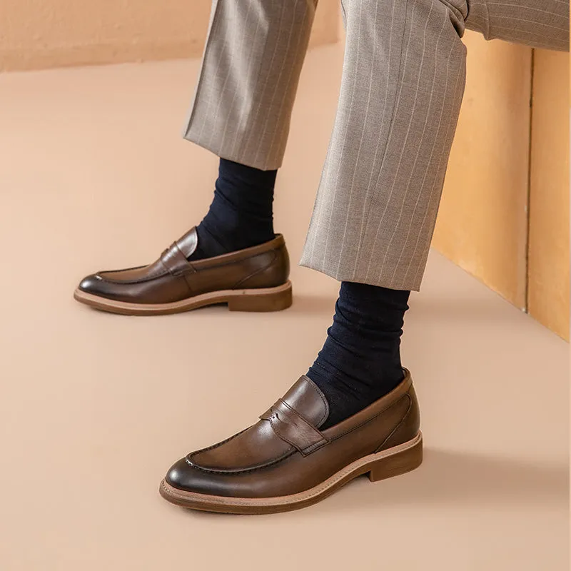 BeauToday Retro Penny Loafers for Men