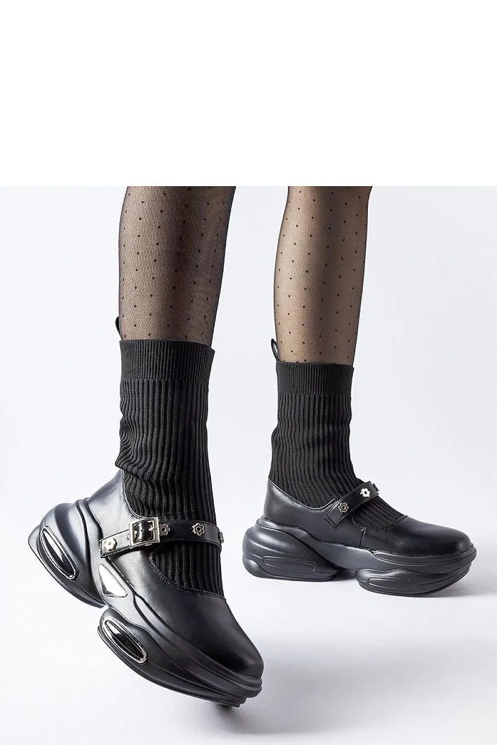 Beige boots with sock upper