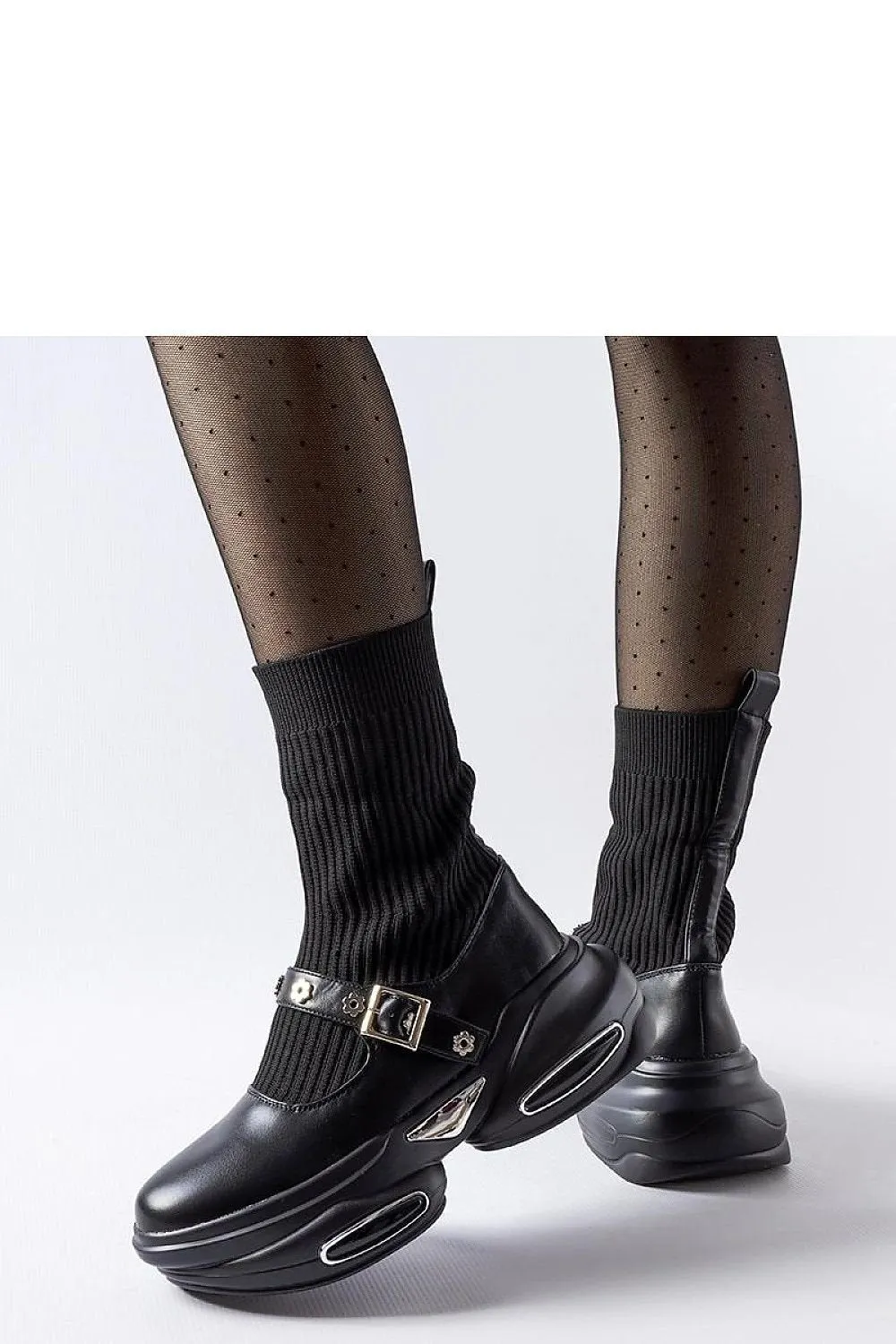 Beige boots with sock upper