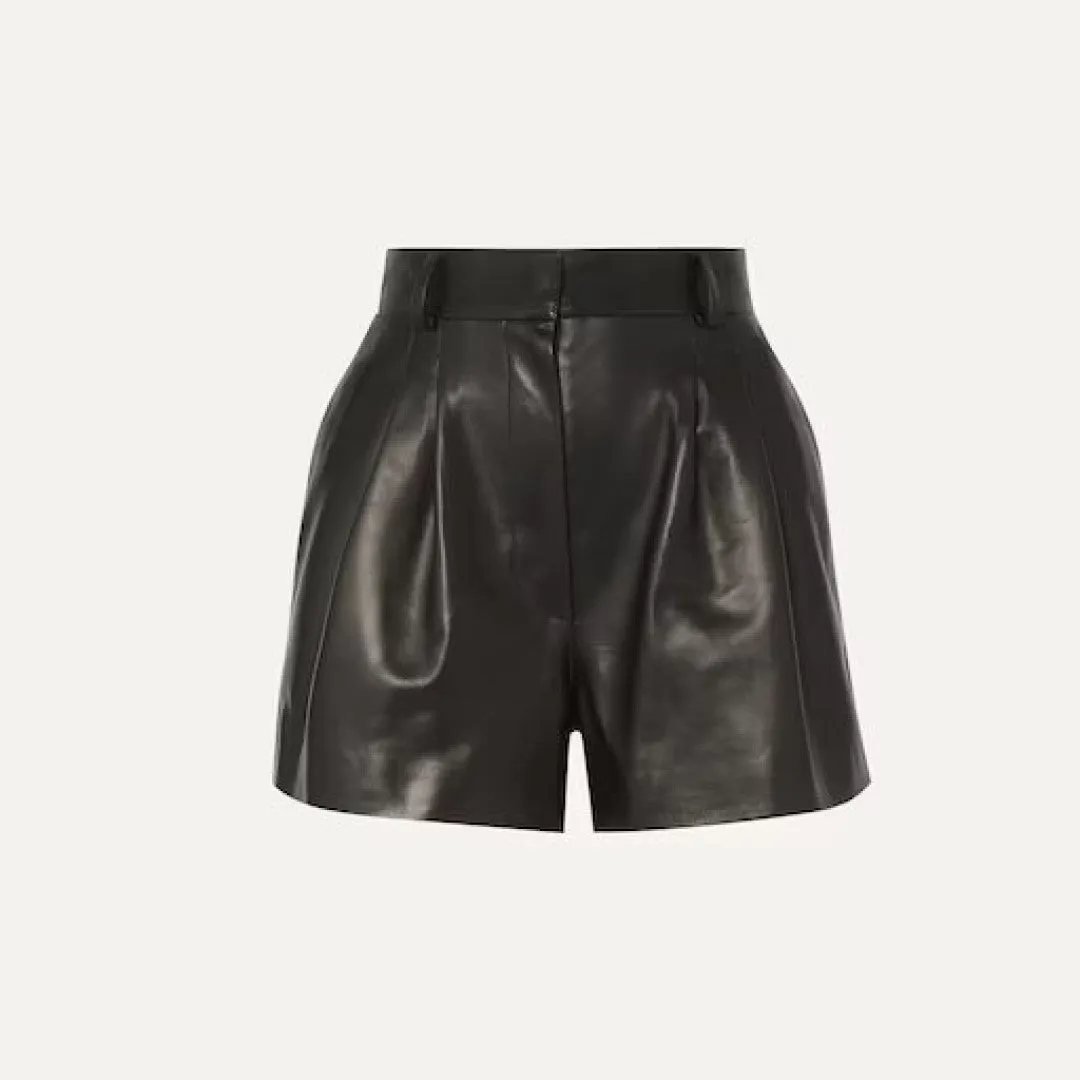 Biker Style Leather Shorts For Women