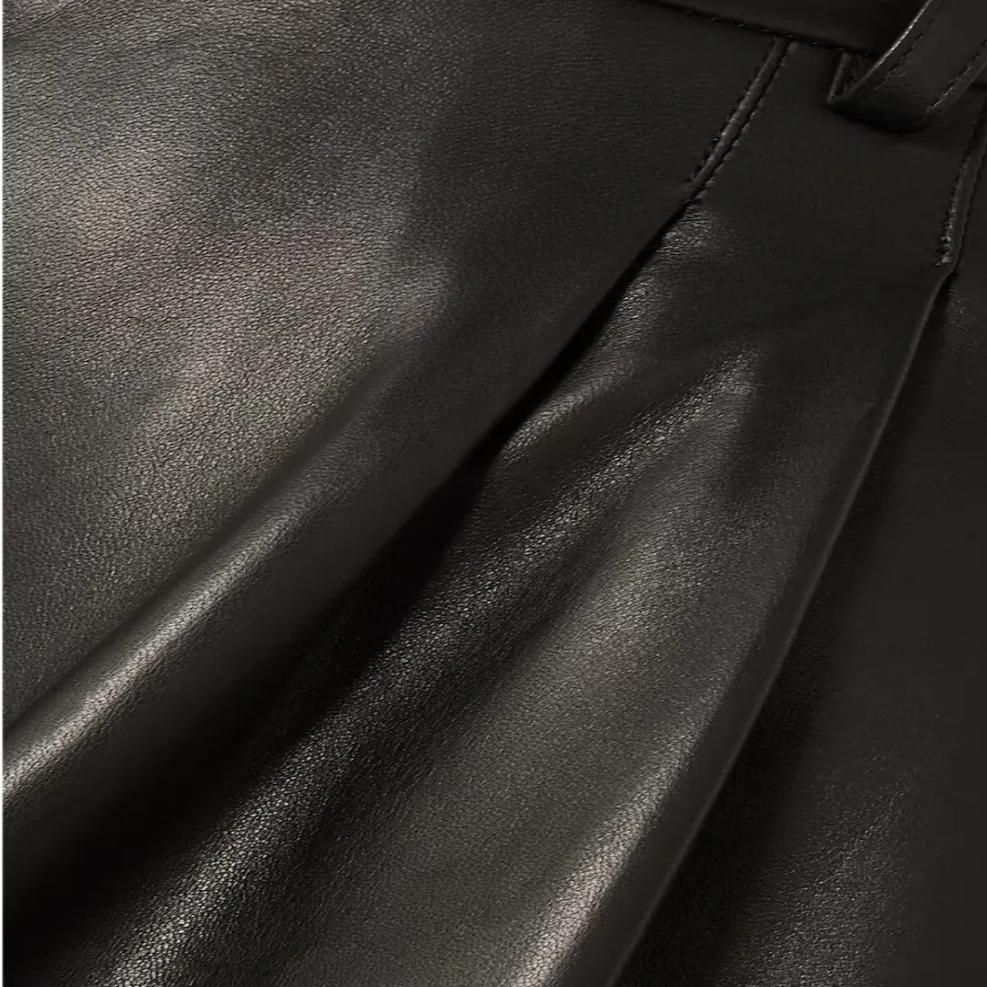 Biker Style Leather Shorts For Women