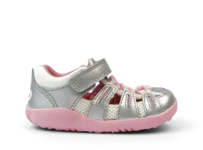 Bobux Step Up Summit Silver Metallic   Candy Sandals