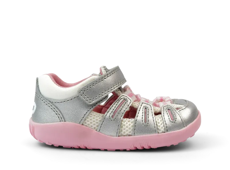 Bobux Step Up Summit Silver Metallic   Candy Sandals