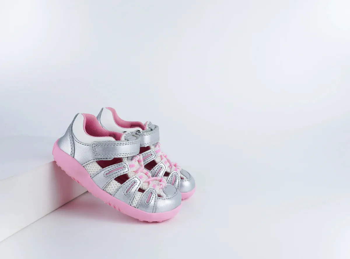Bobux Step Up Summit Silver Metallic   Candy Sandals