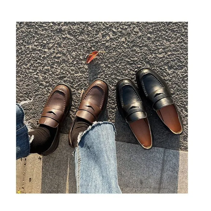 Chunky Heel Loafers