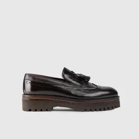 Chunky Sole Dress Loafers 66730 Brown