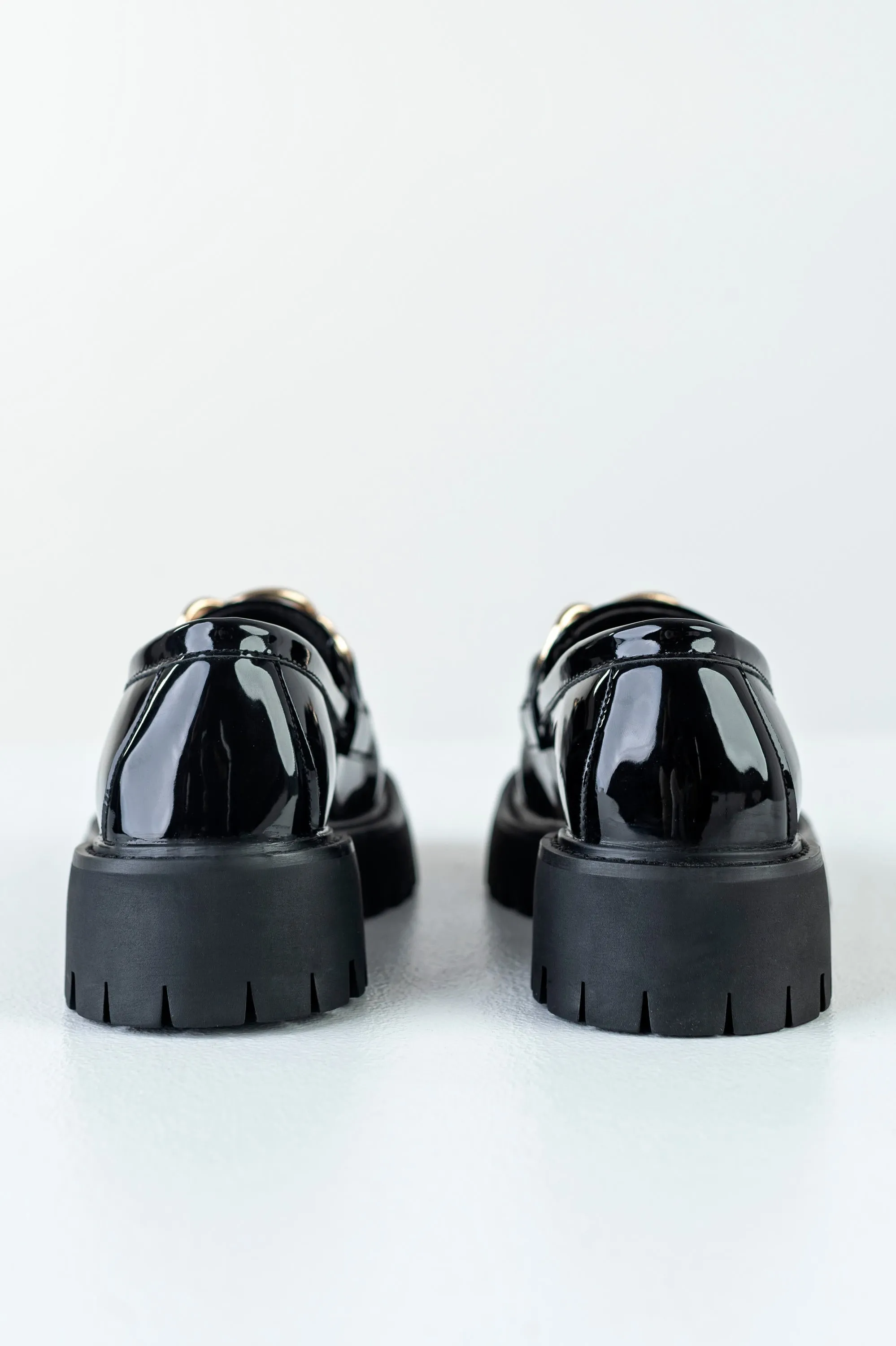 Chunky sole loafers with chain