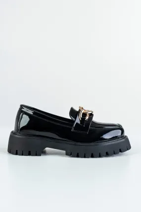 Chunky sole loafers with chain