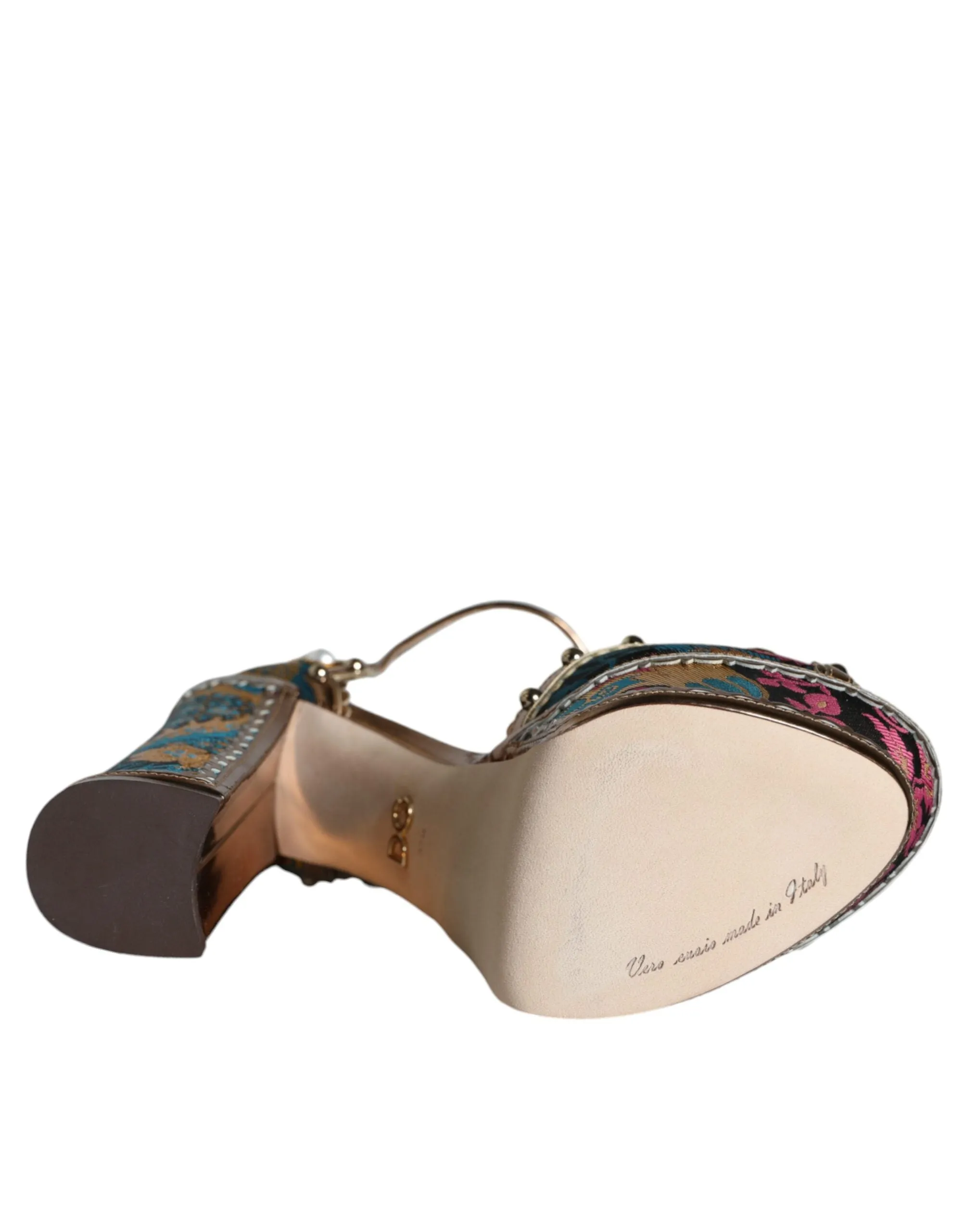 Dolce & Gabbana Jacquard Embellished Keira Sandals