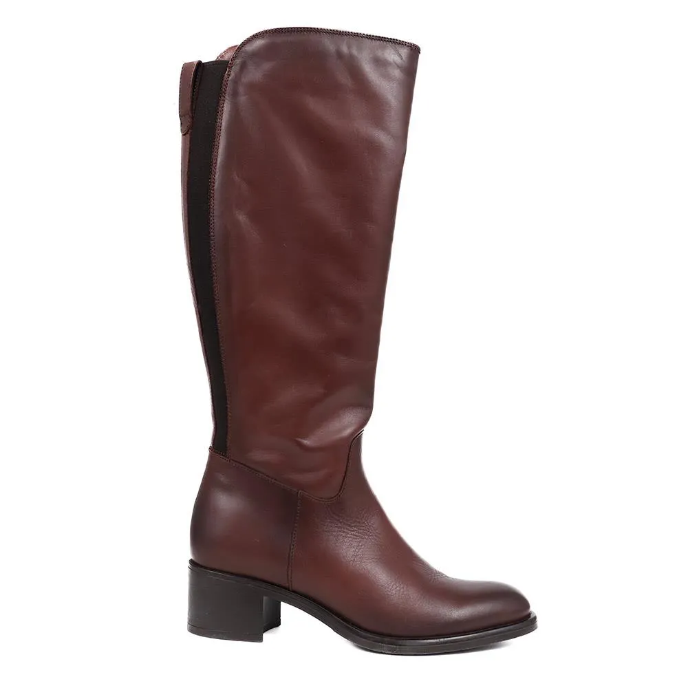 Donatella Knee High Leather Boots - DONATELLA / 322 367