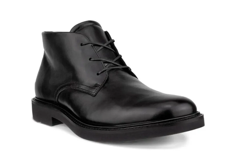 ECCO Metropole London Black Leather Mens Lace Up Boot