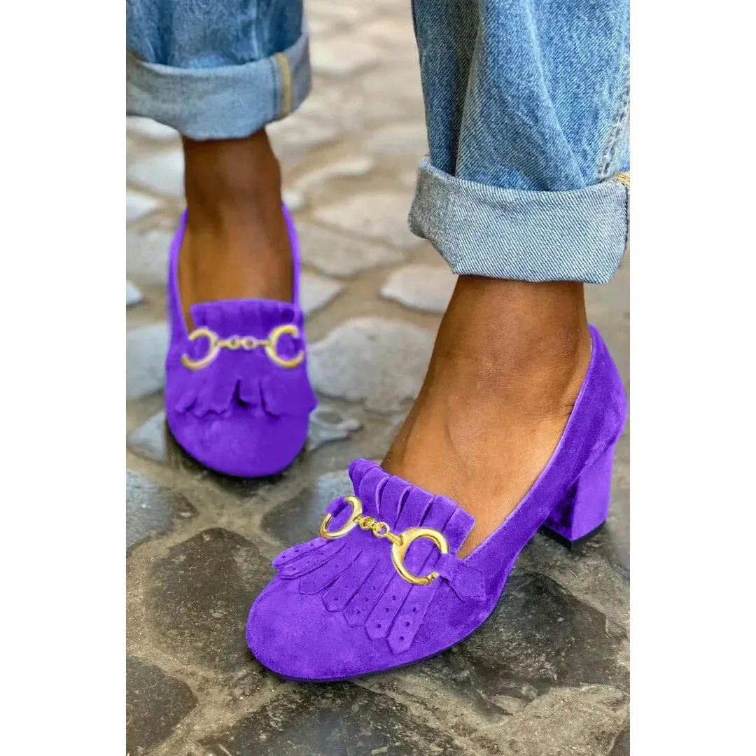 Fashion Round Head Suede Shoes Retro Slip On Loafers