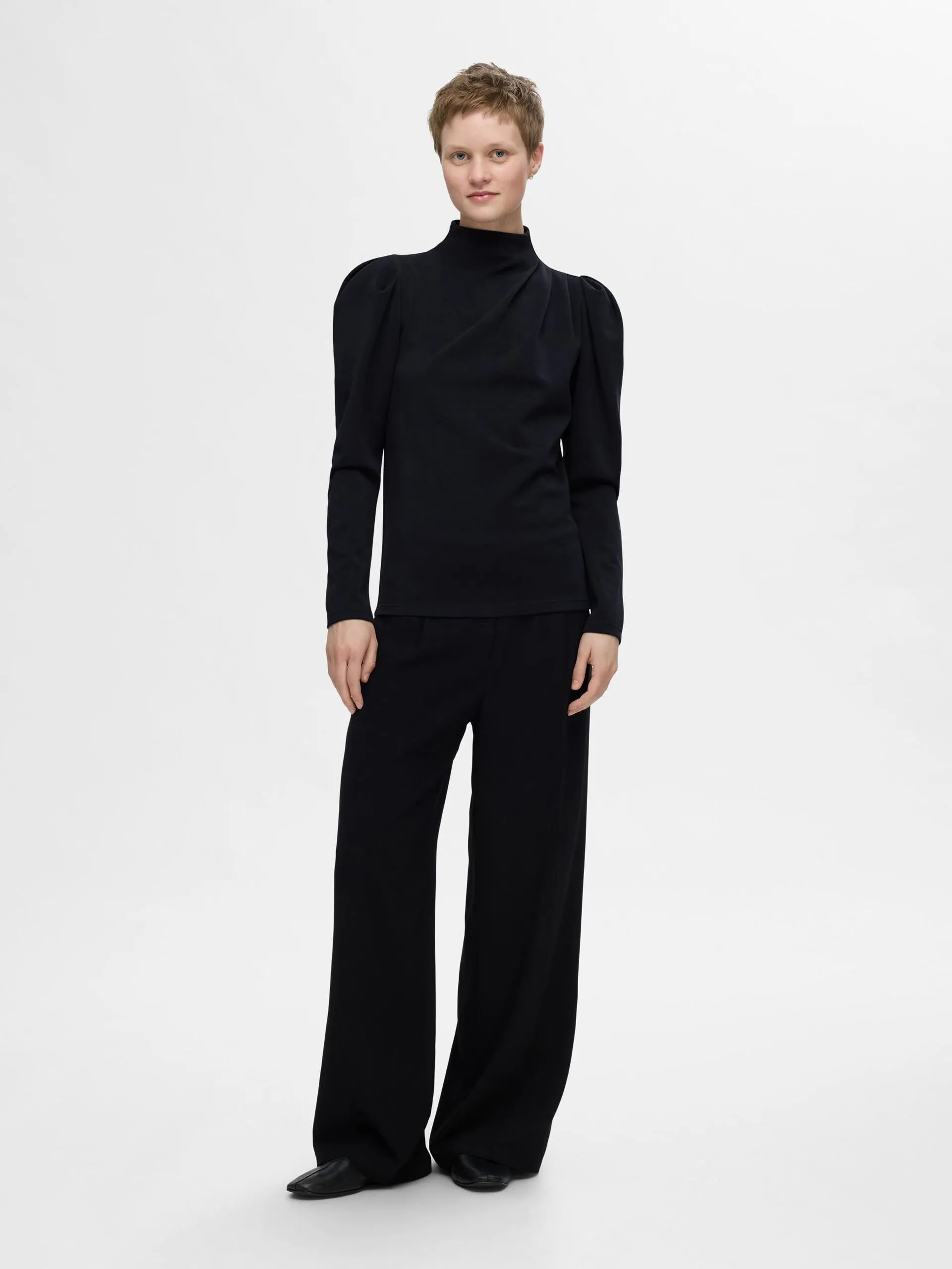 Fenja Ls T-Neck Top - Dark Sapphire