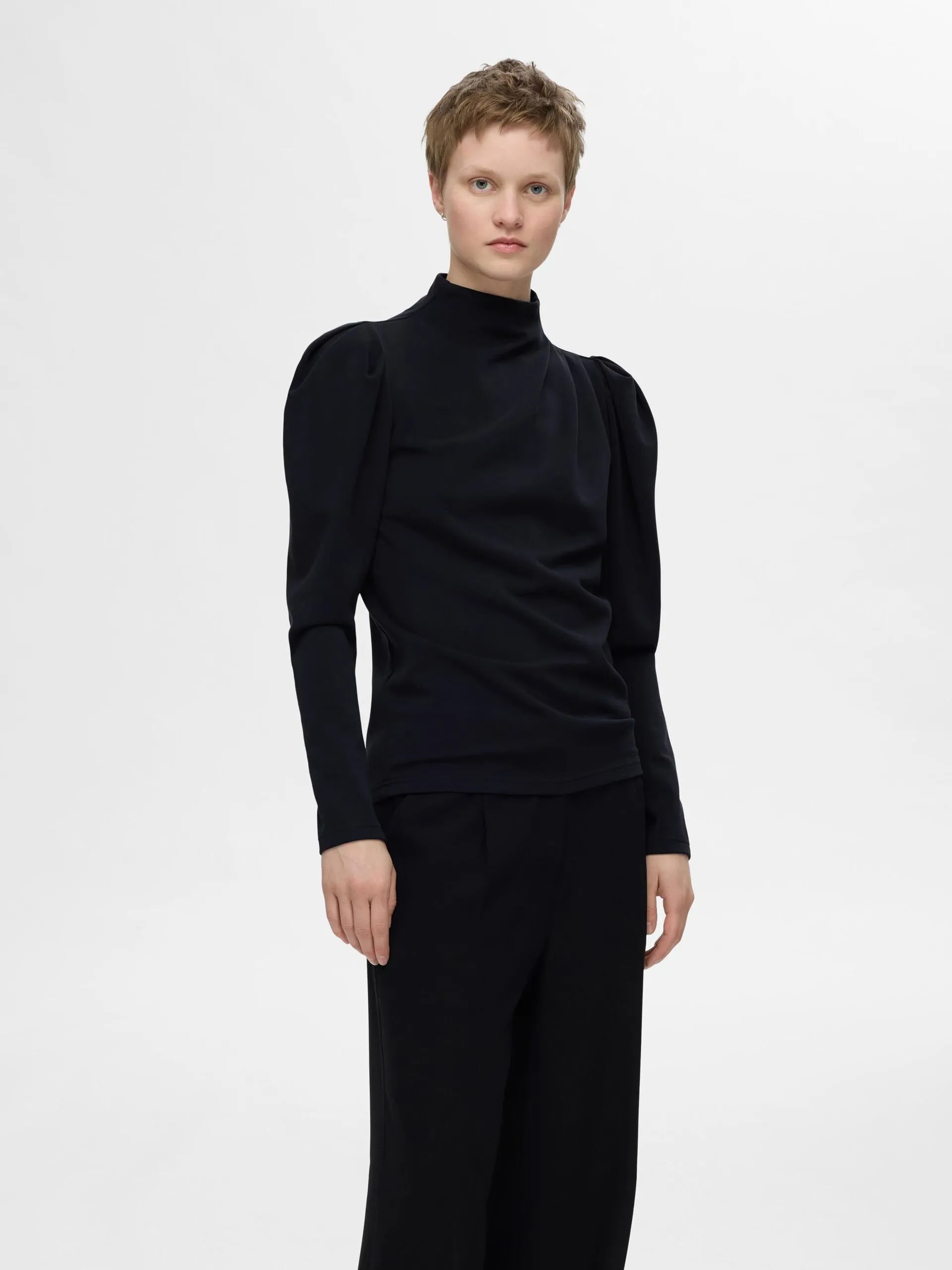 Fenja Ls T-Neck Top - Dark Sapphire