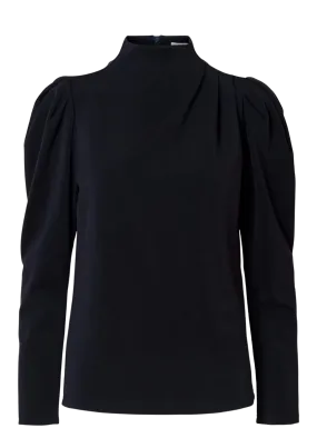 Fenja Ls T-Neck Top - Dark Sapphire
