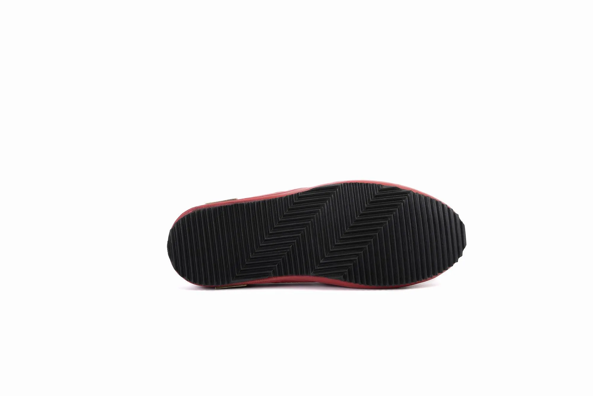FOOT FEDERATION MOC-TOE WOMEN'S LEATHER SLIPPER U.S FLAG RED
