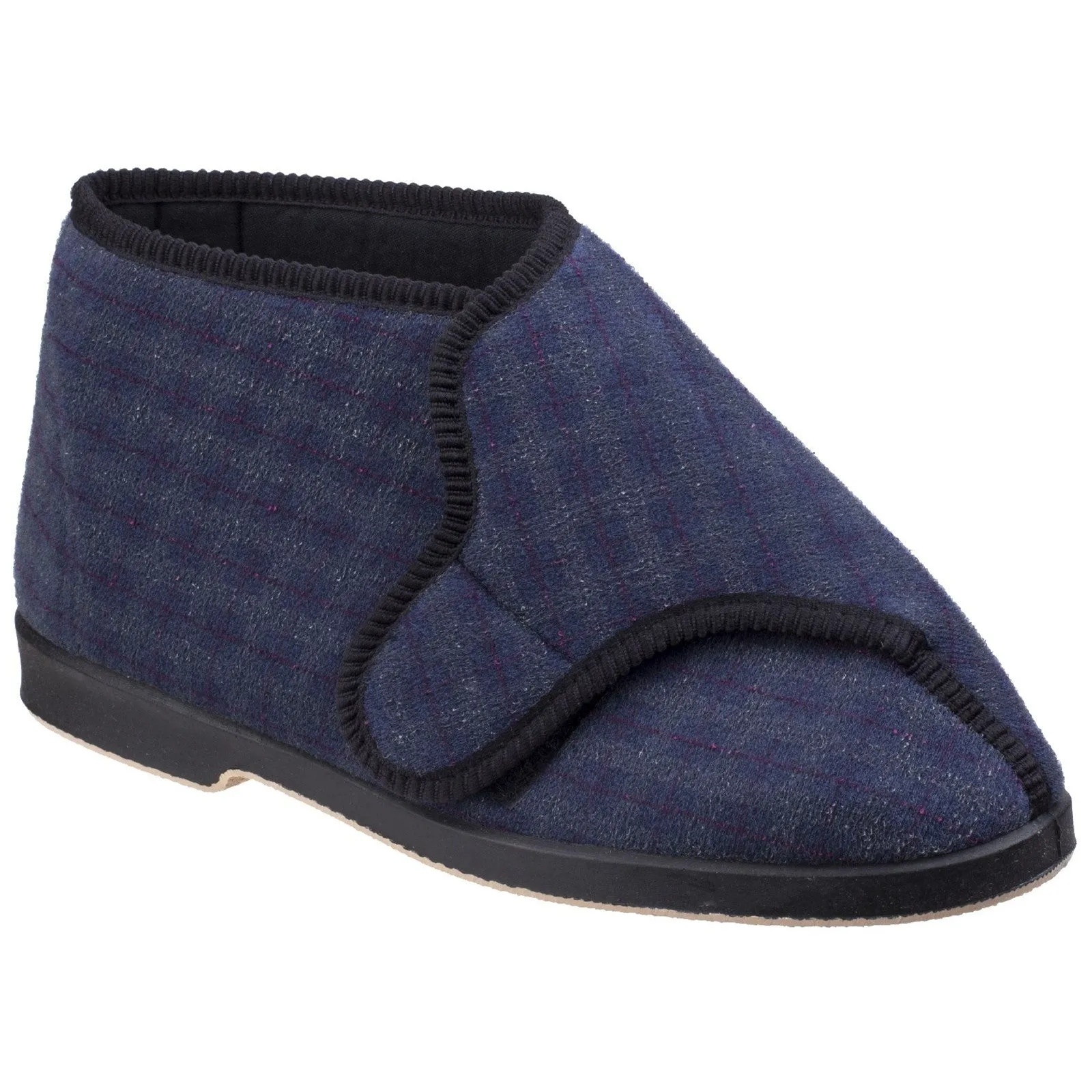 GBS Men's Keswick Touch Fastening Bootee - Wide Fit Warm Lined Slippers with Easy Velcro Closure - Anti-Slip Sole Ideal for Indoor & Outdoor Use