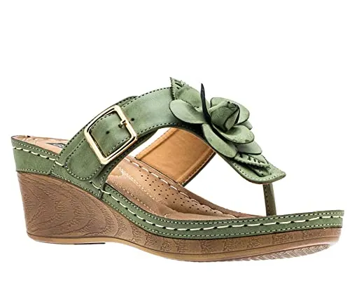 GC Shoes Women's Flora Wedge Sandals
