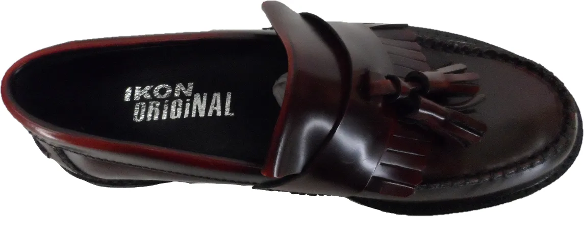 Ikon Original Ladies Selecta Oxblood Retro All Leather Tassel Loafers