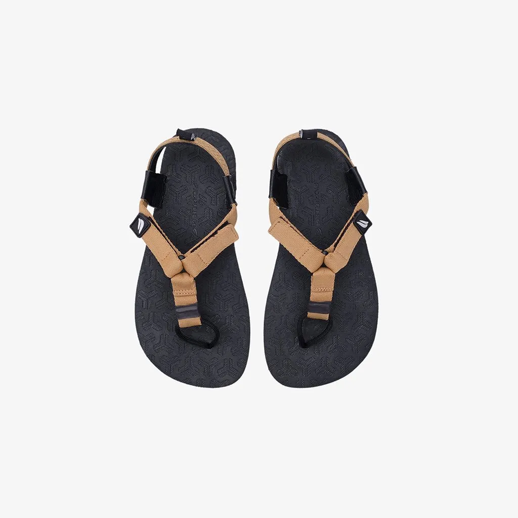 Jelajah Road Barefoot Flip Flops - Tincel Brown On Black