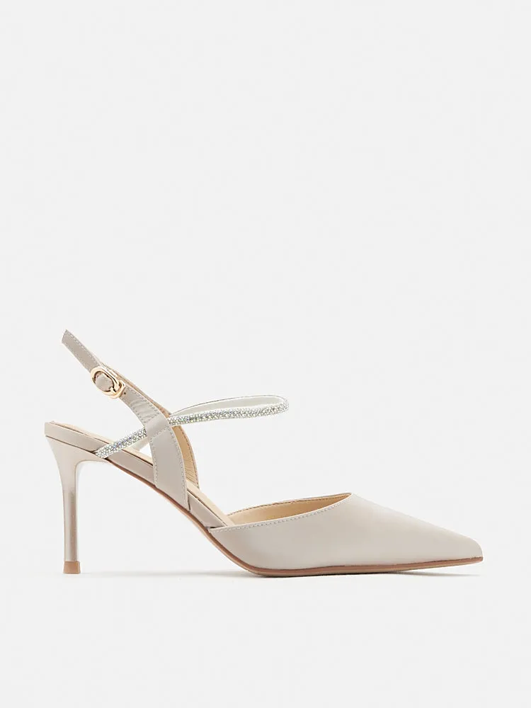 Khloe Satin Pointed-Toe High Heels