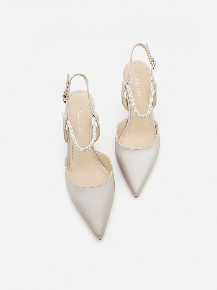 Khloe Satin Pointed-Toe High Heels