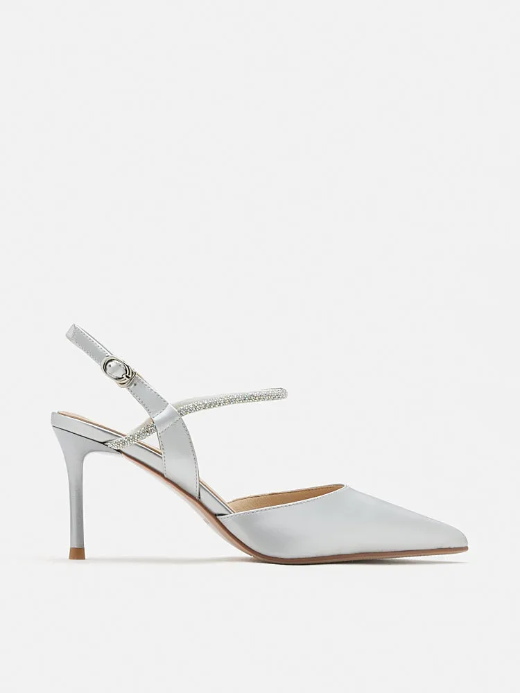 Khloe Satin Pointed-Toe High Heels