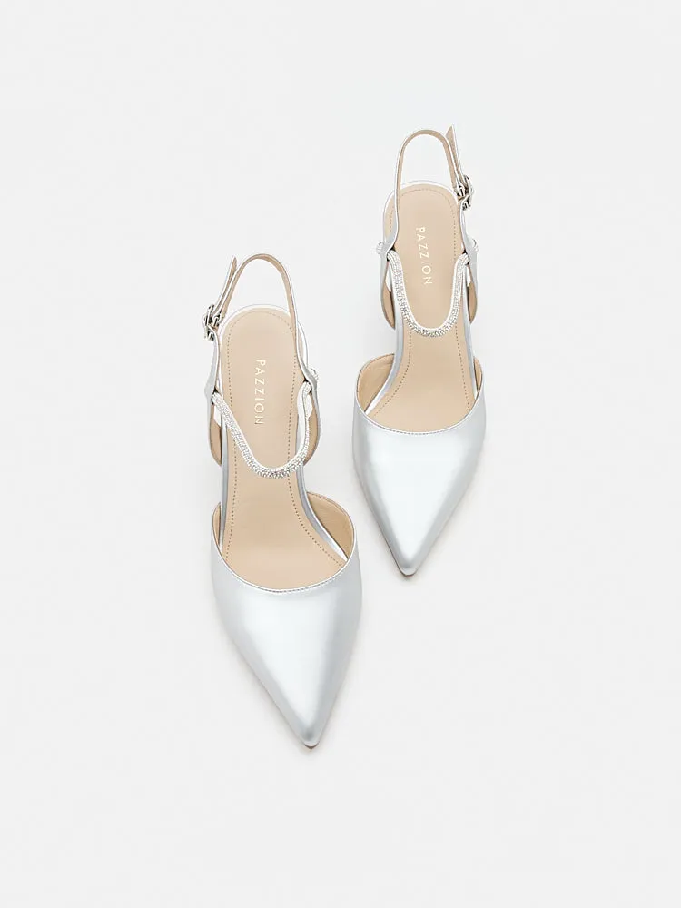 Khloe Satin Pointed-Toe High Heels