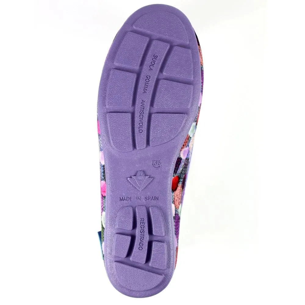 Lunar KLA095 Magic Ladies Spanish Purple Textile Slip On Slippers