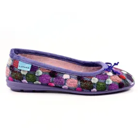 Lunar KLA095 Magic Ladies Spanish Purple Textile Slip On Slippers