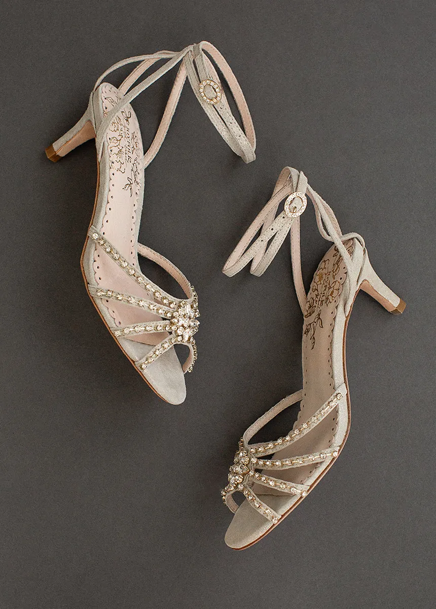 Maelyn Leather Heel in Gold