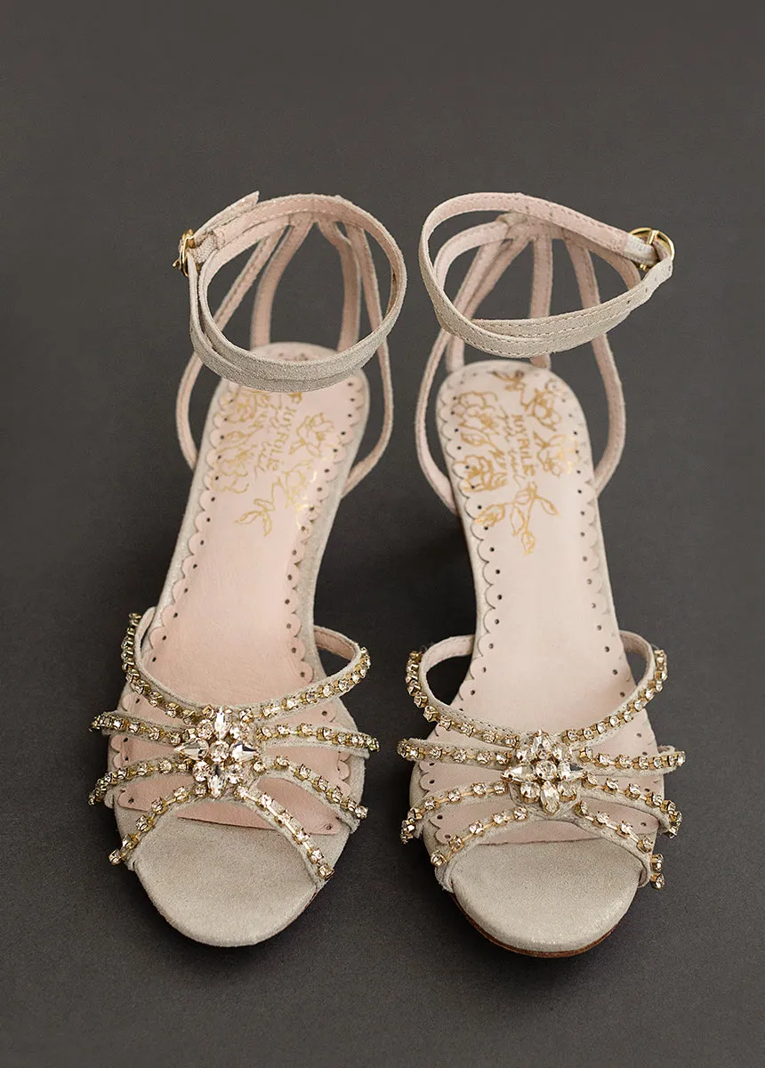 Maelyn Leather Heel in Gold