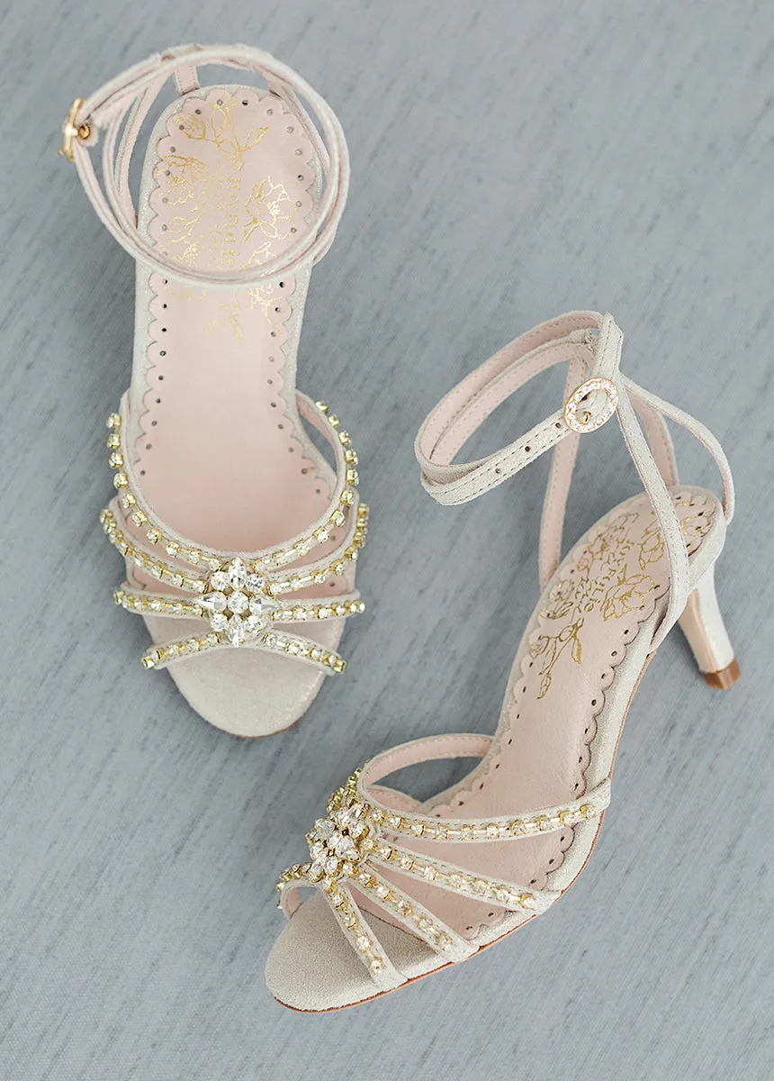 Maelyn Leather Heel in Gold
