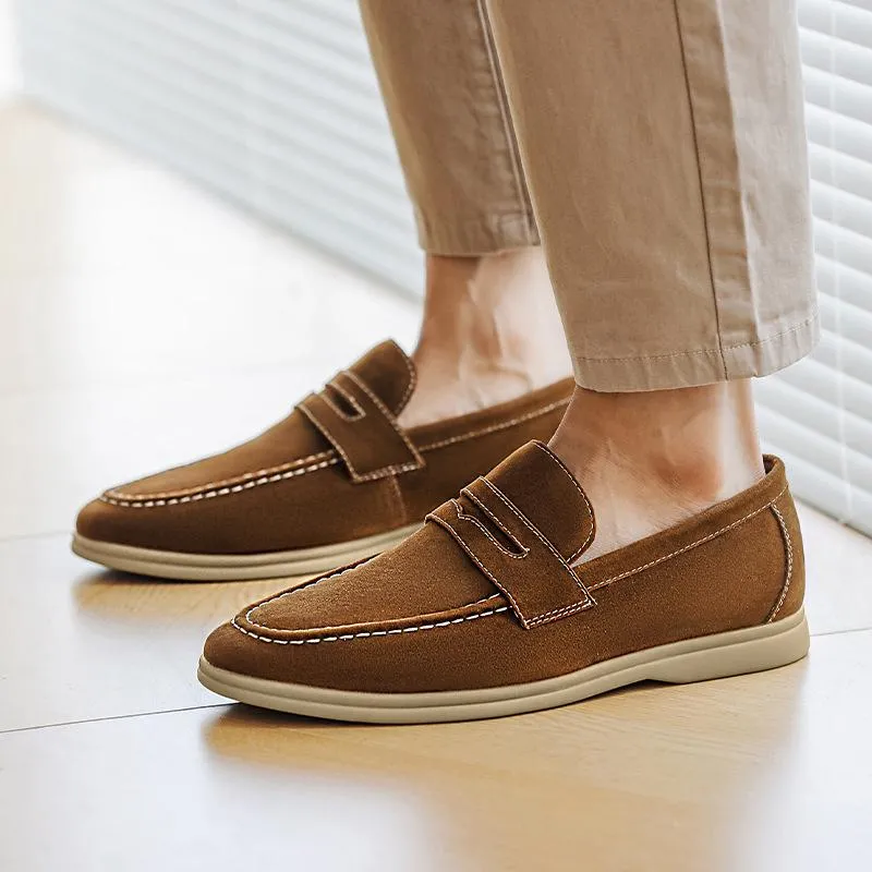 Men's British style retro loafers slip on shoes