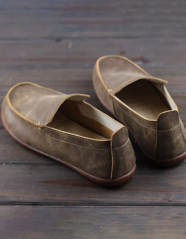 Men's Cowhide Handmade Retro Leather Loafers