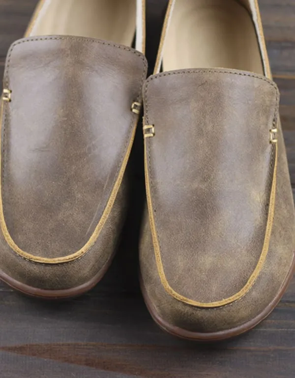 Men's Cowhide Handmade Retro Leather Loafers
