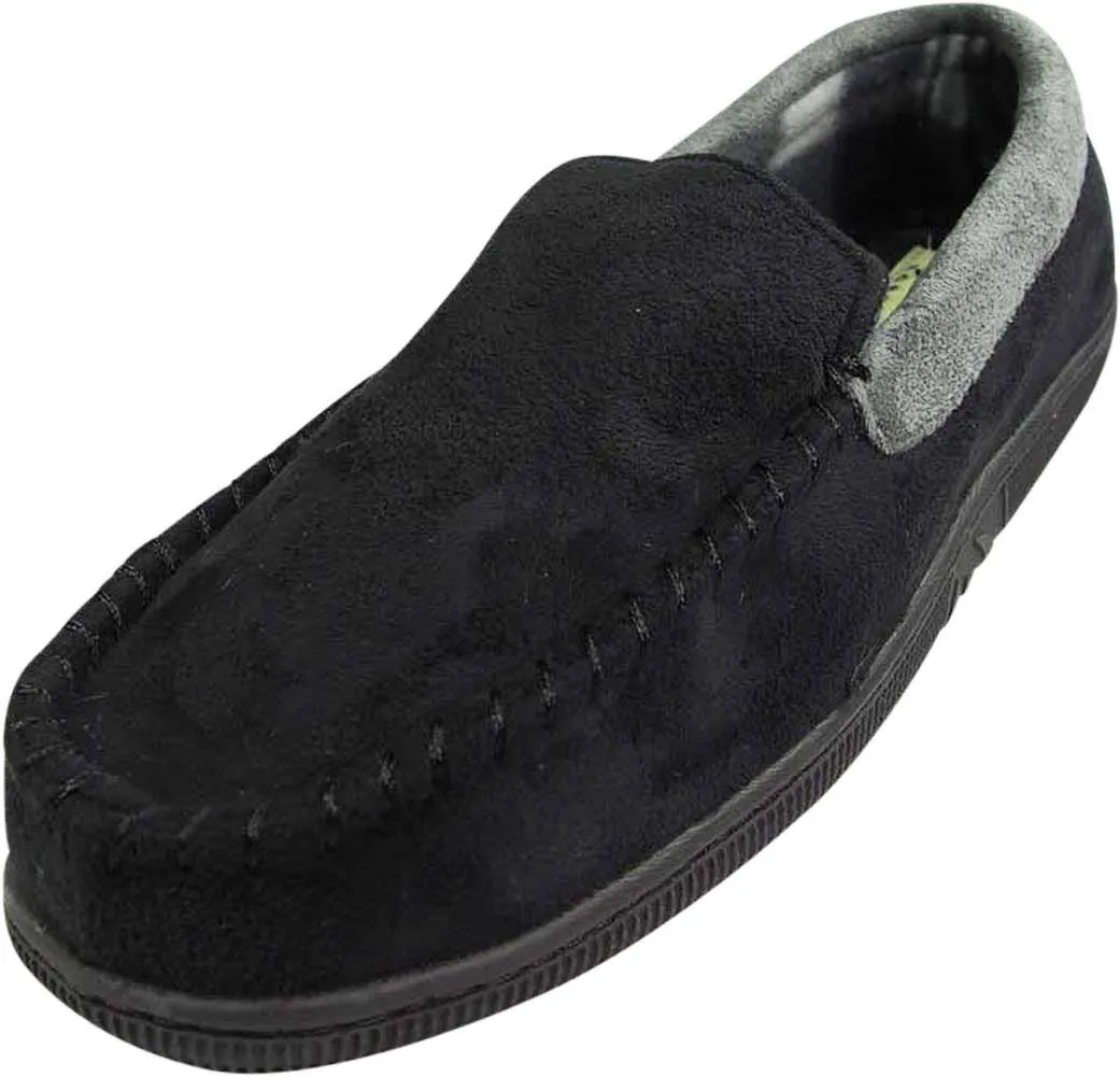 NORTY Mens M-2XL Black/Grey Slippers 15030