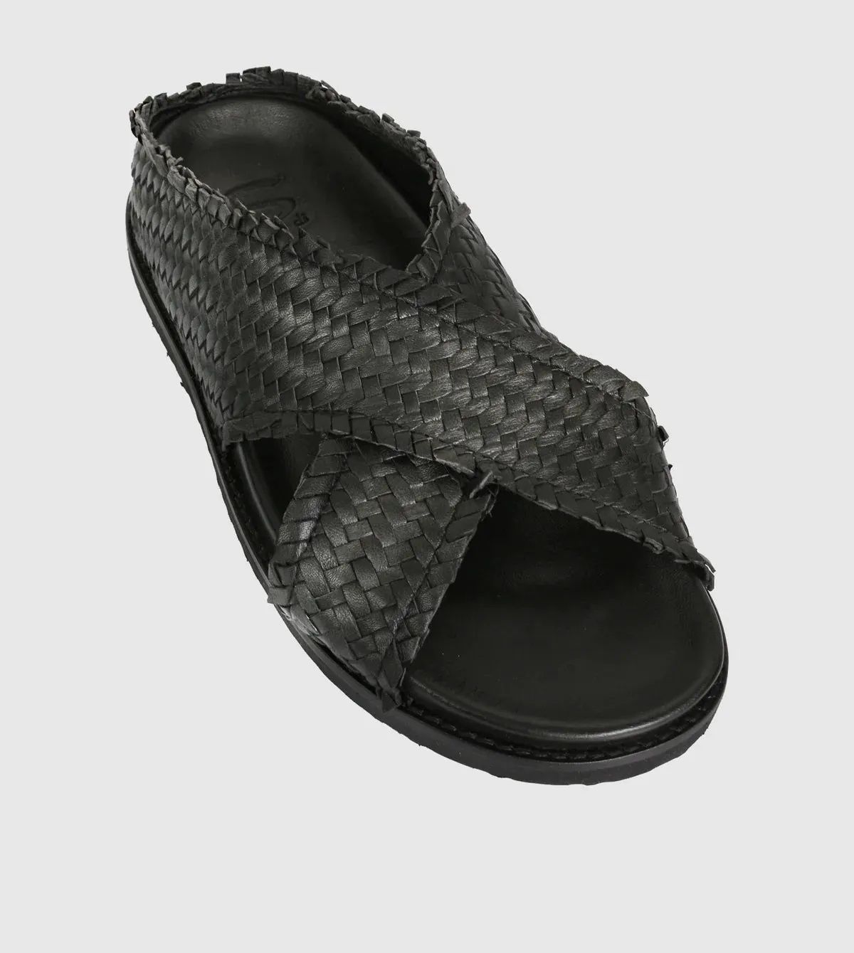 Sempre Di - Black Woven Leather slide