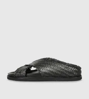 Sempre Di - Black Woven Leather slide