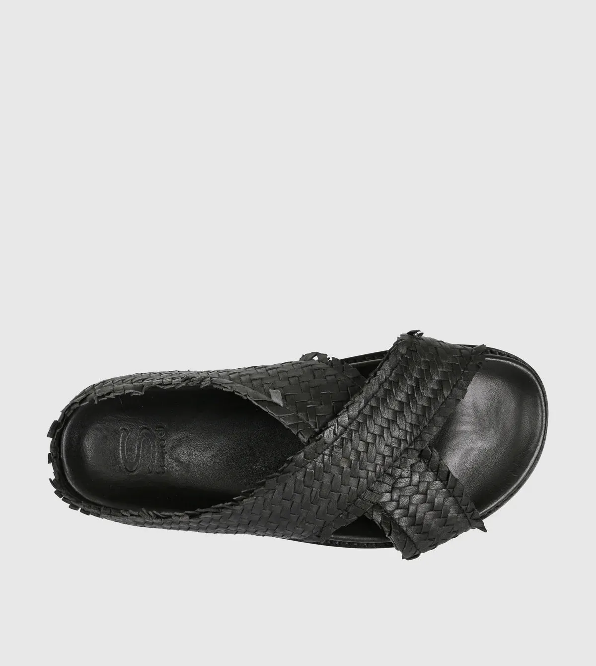 Sempre Di - Black Woven Leather slide