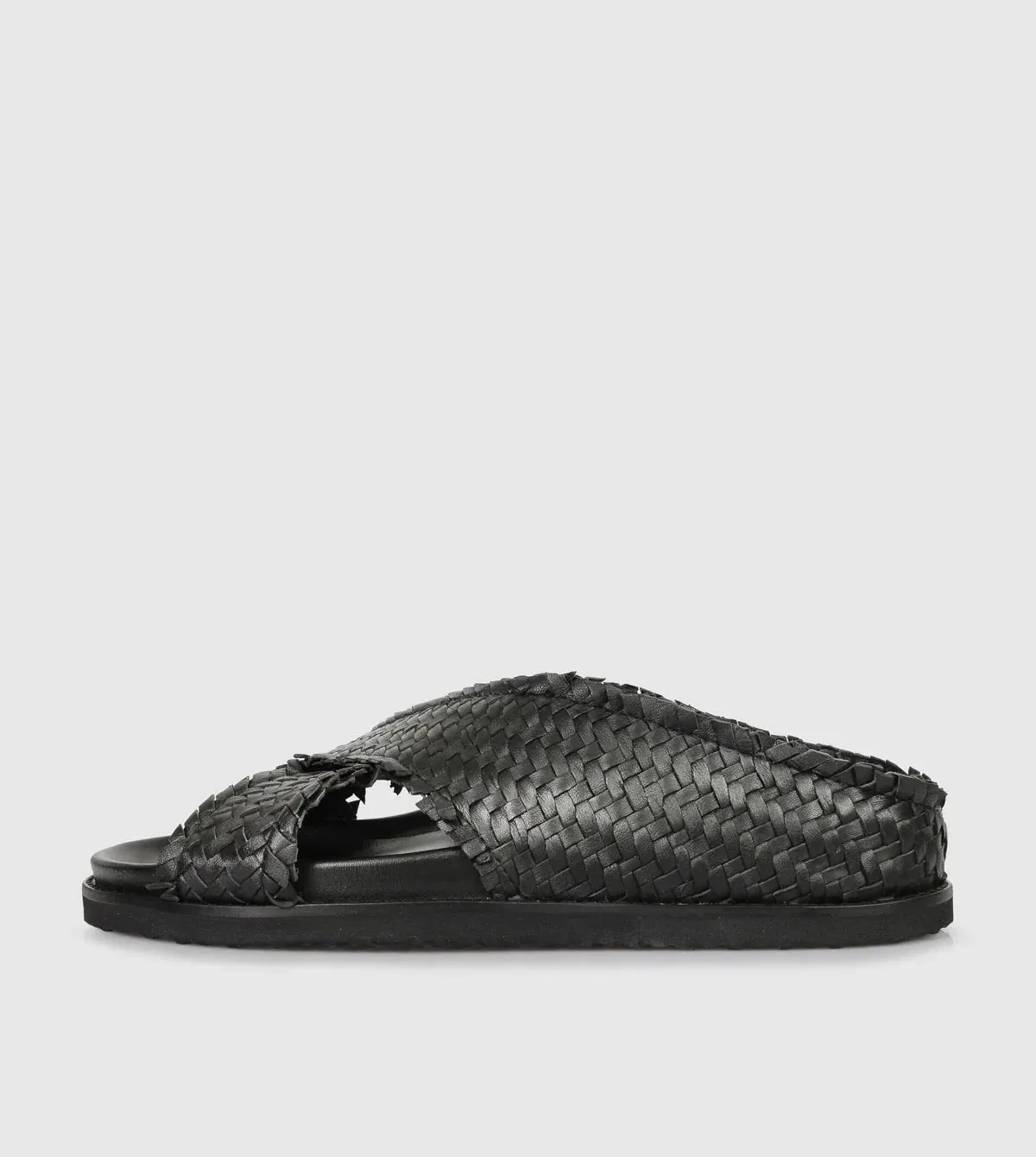 Sempre Di - Black Woven Leather slide