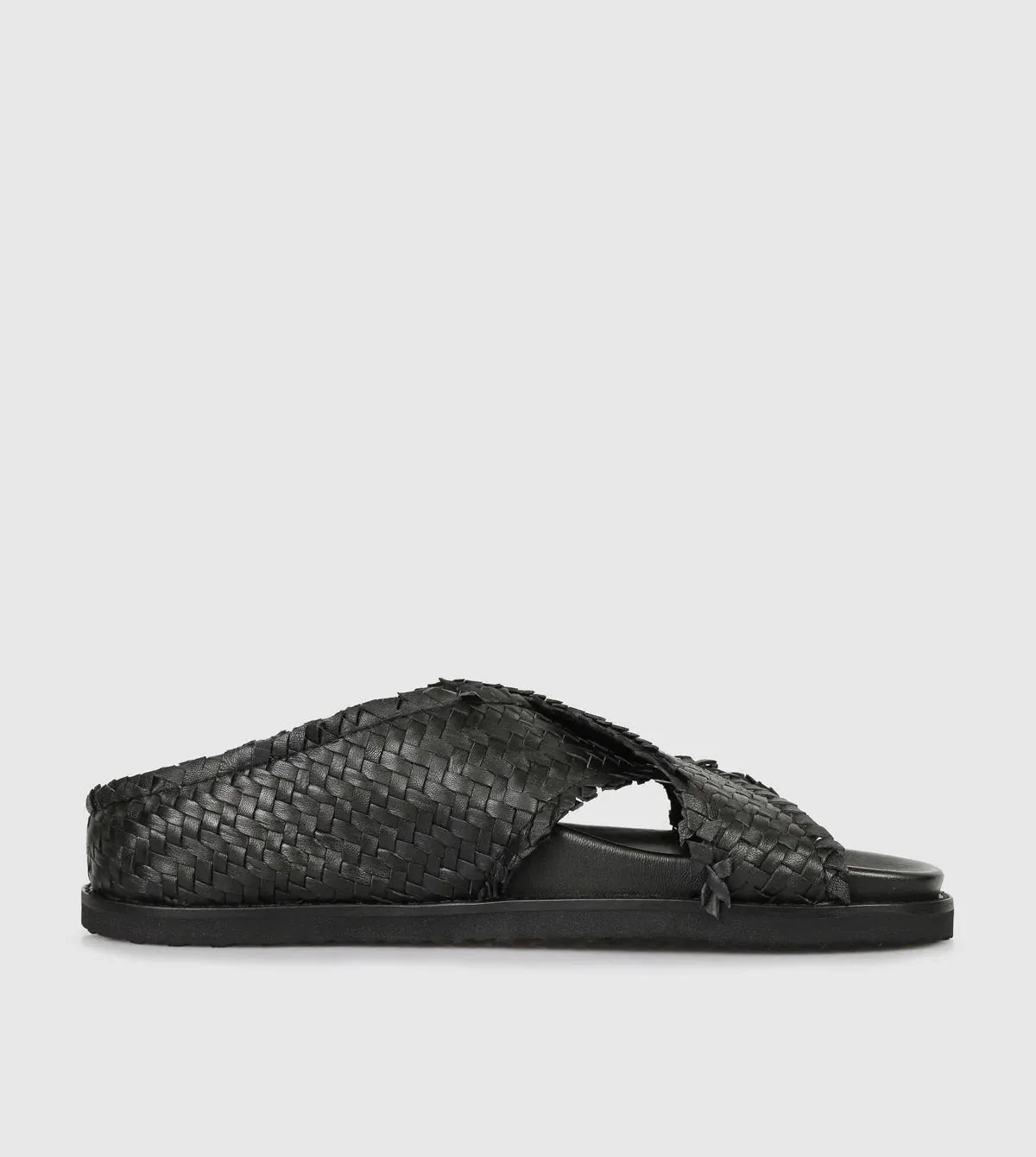 Sempre Di - Black Woven Leather slide