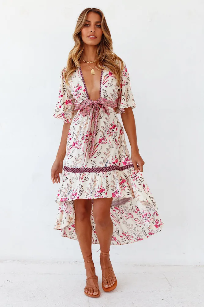 Shine Forever Midi Dress Cream