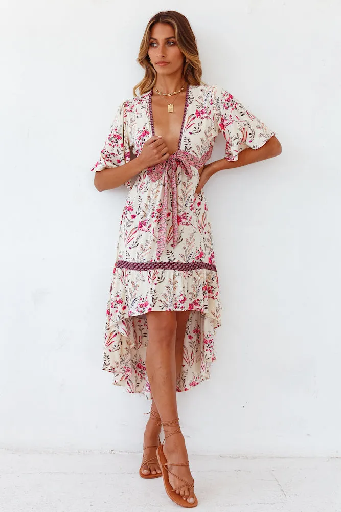 Shine Forever Midi Dress Cream