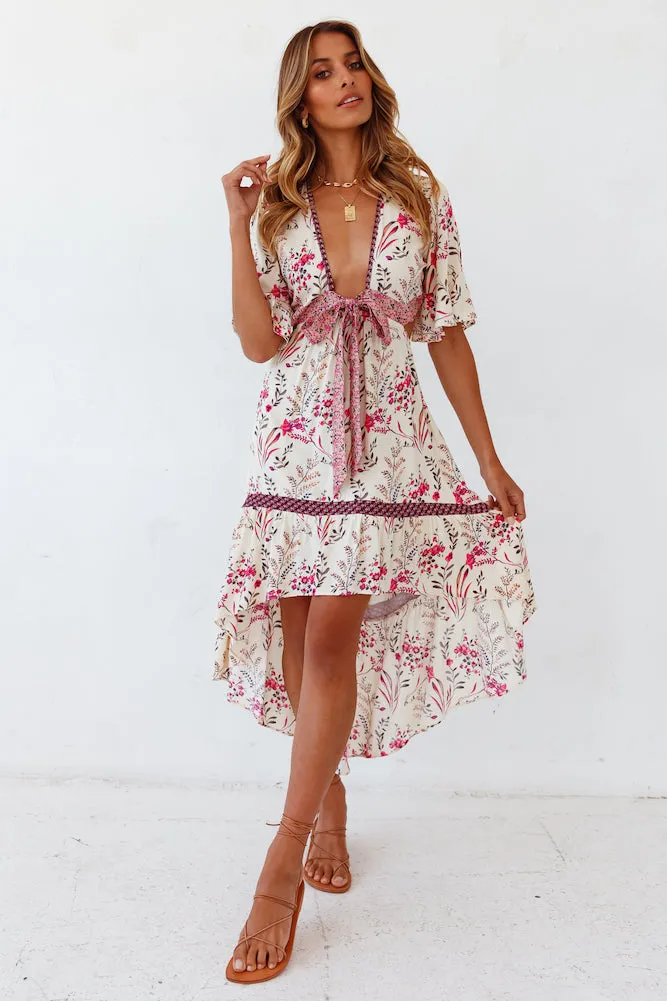 Shine Forever Midi Dress Cream