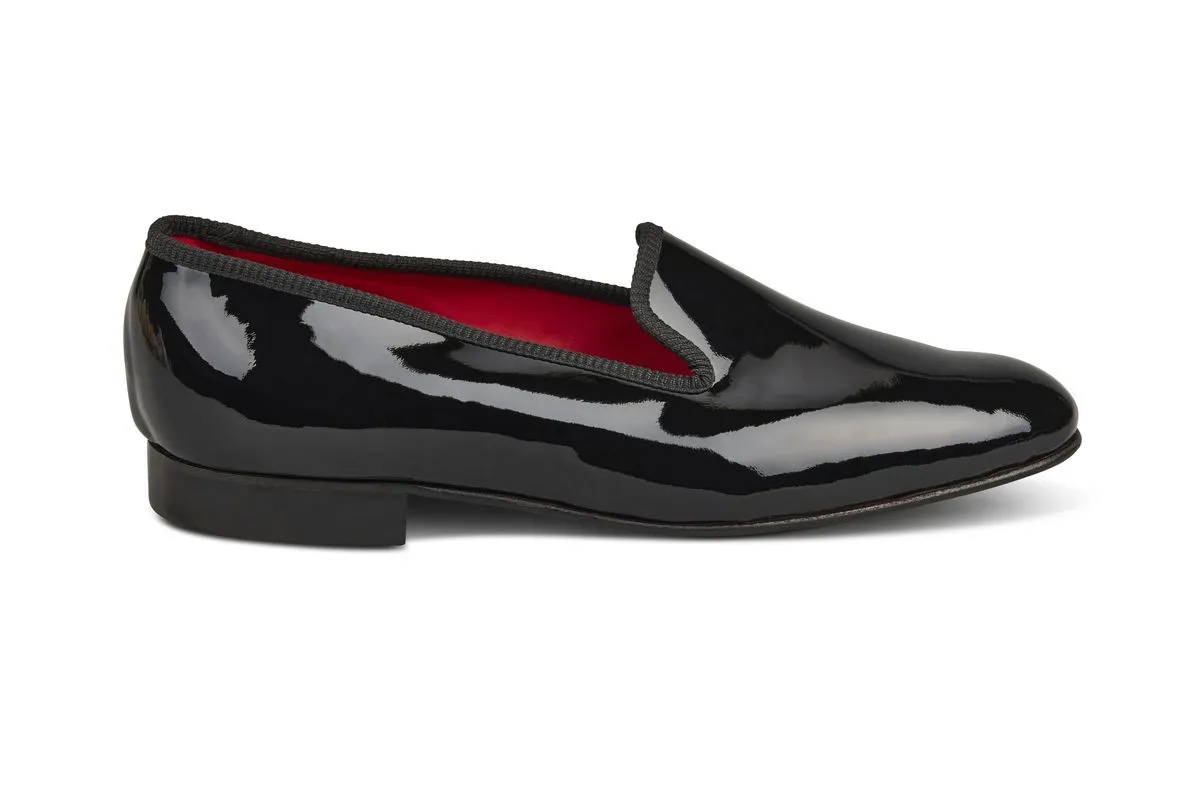 Tricker's Churchill Patent Leather Slipper / Black